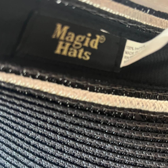 Vintage Y2K Magid Packable Women's Roll Up Wide Brim Sun Visor Two Tone Hat - Picture 7 of 7